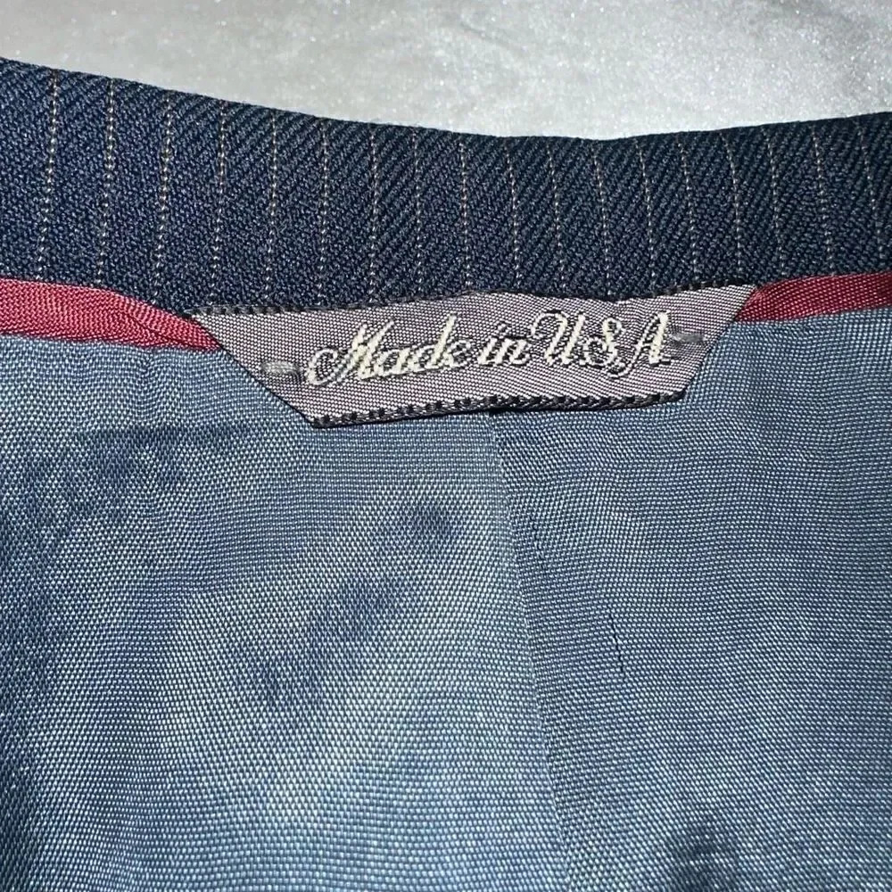 Vintage Levi Strauss & Co Navy Pinstriped Blazer Men’s‎ 46R Business Casual